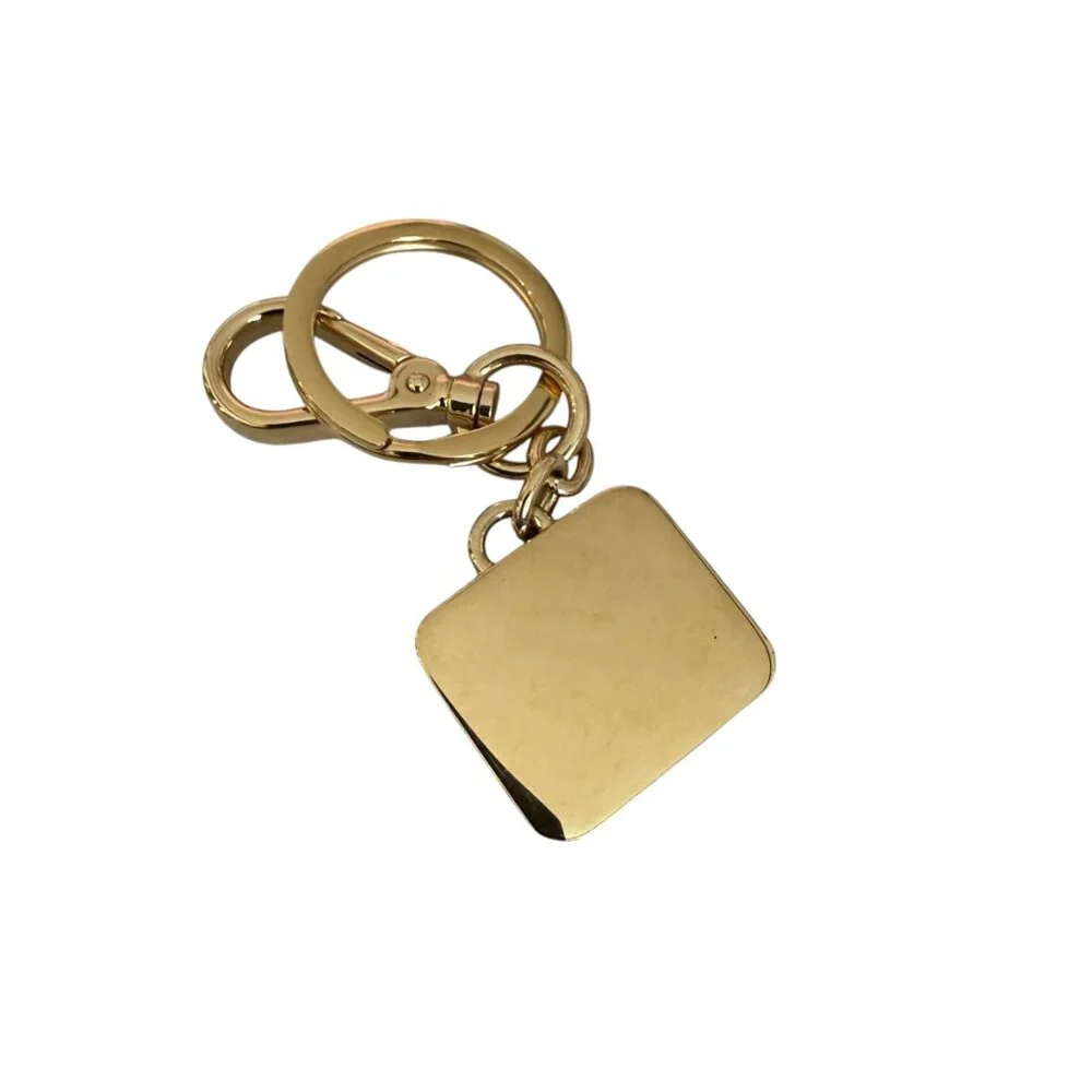 Miu‎ Miu 5PS066 Metal Key holder Key Chain Logo, gold and caramel in box